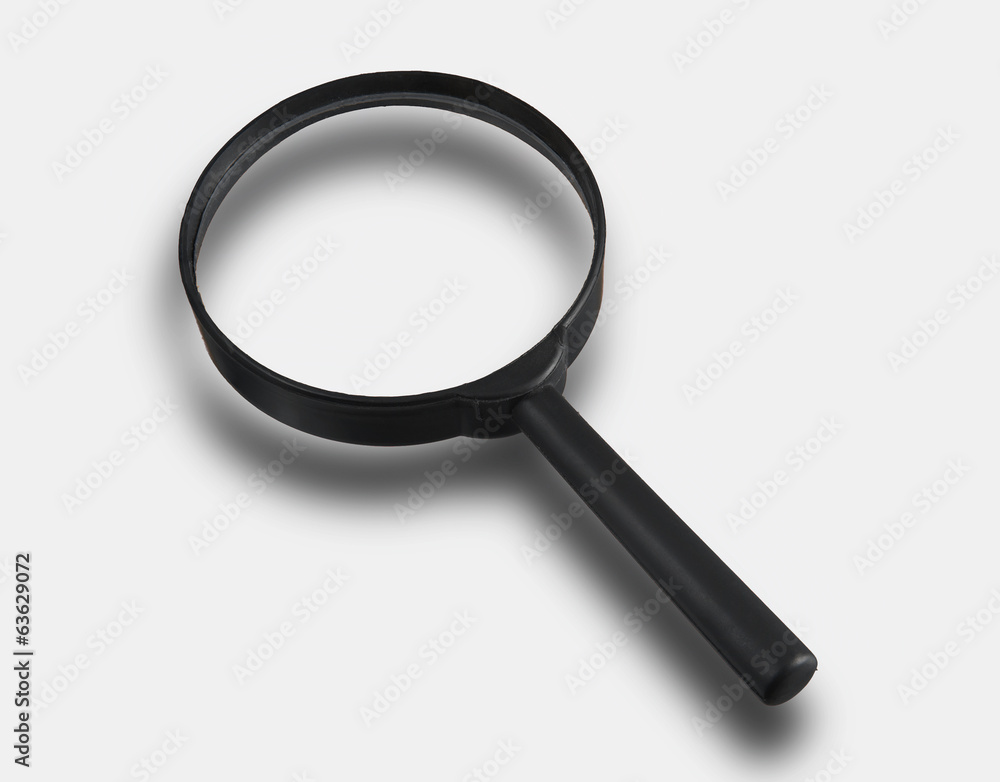 Magnifier isolated on light gray background Magnifier isolated on light gray background