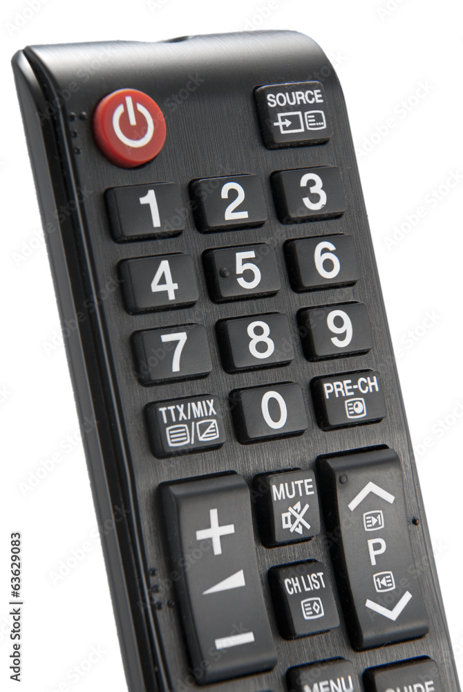 Detail of a remote control isolated on white background Detail of a remote control isolated on white background