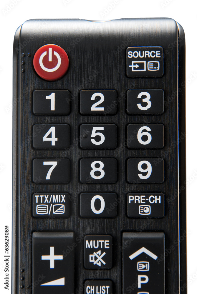 Detail of a remote control isolated on white background Detail of a remote control isolated on white background