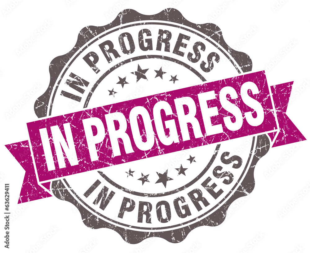 Fototapeta premium In progress violet grunge retro vintage isolated seal