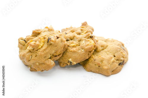 cashew nut cookies on white background