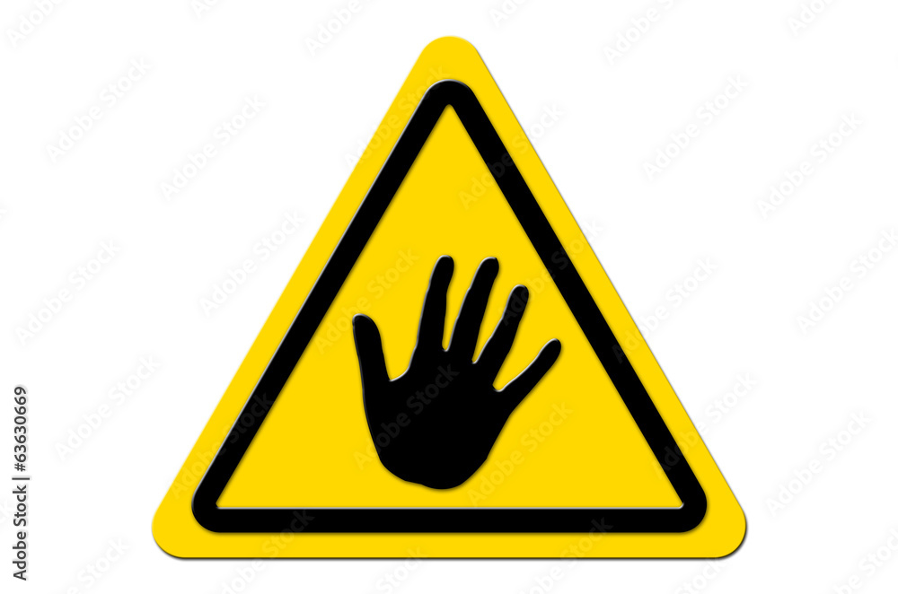 Warnschild Gelb Stop Warnschild Gelb Stop