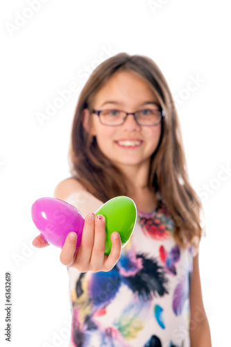 Girl with easter eggs
