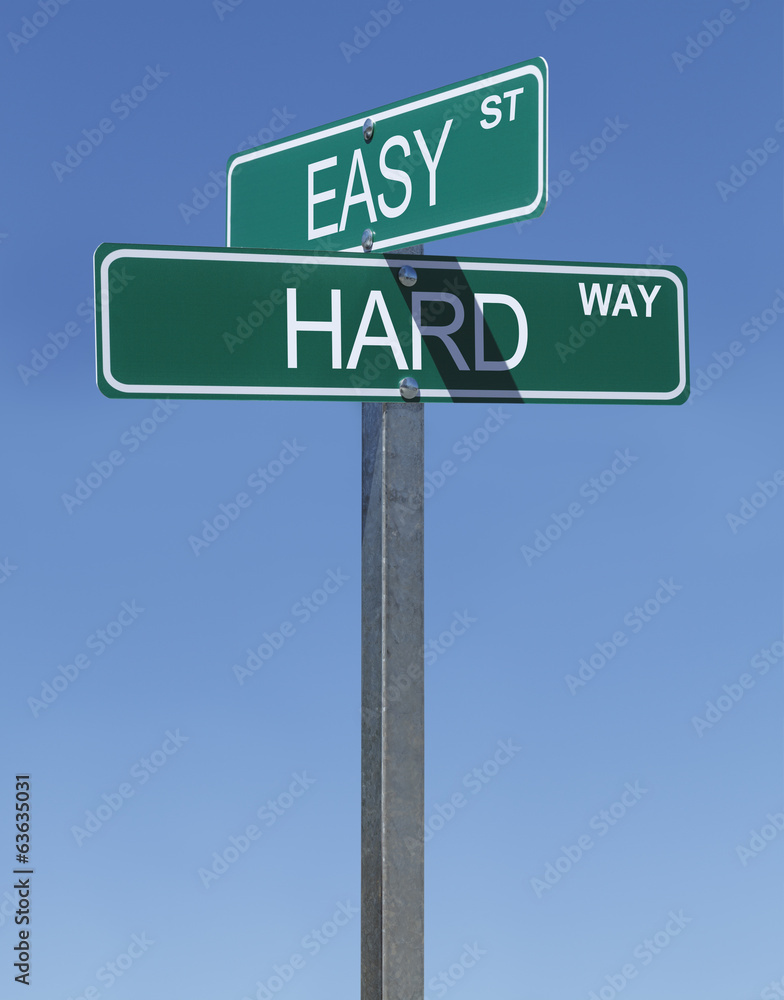 Fototapeta premium Easy Hard Sign