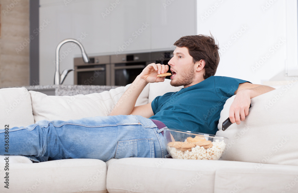 Fotografie Man resting at home