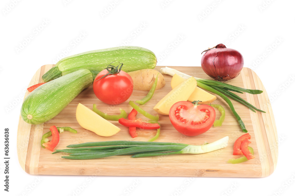 Fresh vegetables on cutting board. Fresh vegetables on cutting board.