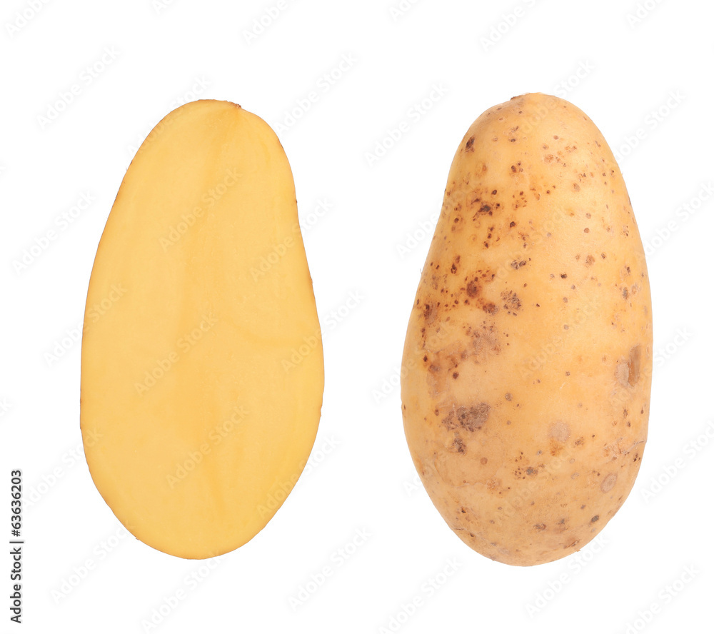 Closeup of fresh chopped potato. Closeup of fresh chopped potato.