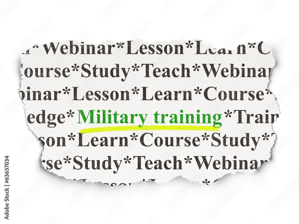 Education concept: Military Training on Paper background