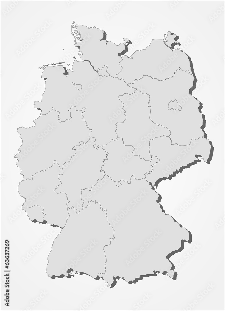 Obraz premium Deutschland mit Bundesländern