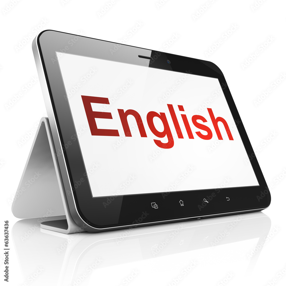 Education concept: English on tablet pc computer Education concept: English on tablet pc computer
