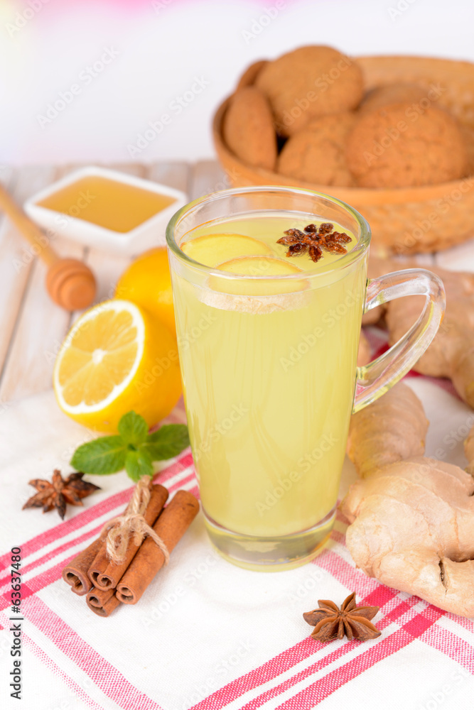 Healthy ginger tea with lemon and honey Healthy ginger tea with lemon and honey
