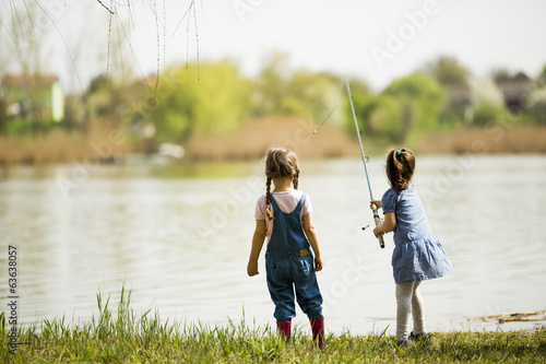 Two little girls at fishing