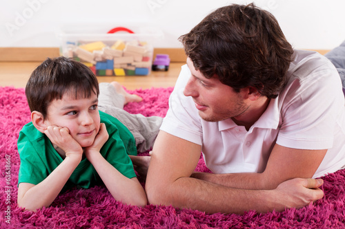 Young dad and son photo