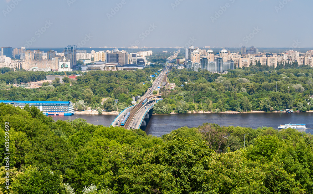 View of Left Bank of Dnieper in Kiev, Ukraine