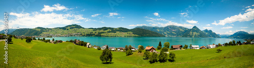 wide view of Alps and Alp lake