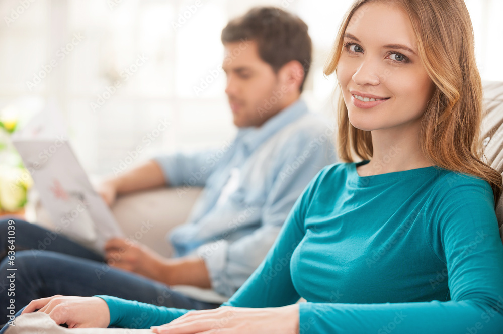 Couple at home.