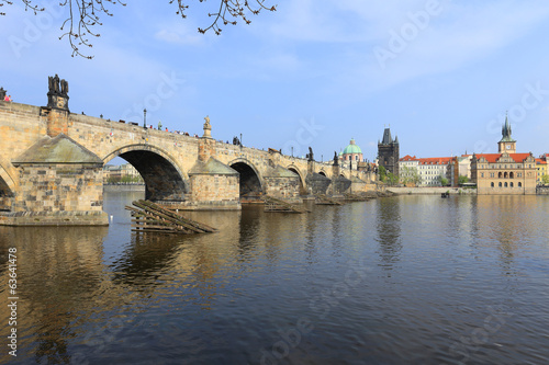 Spring Prague Old Town with Charles Bridge, Czech Republic