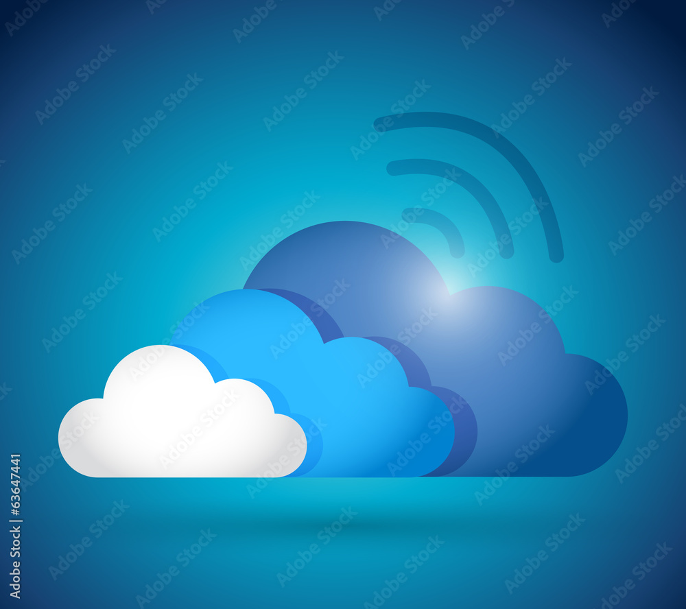 clouds and wifi connection illustration design clouds and wifi connection illustration design