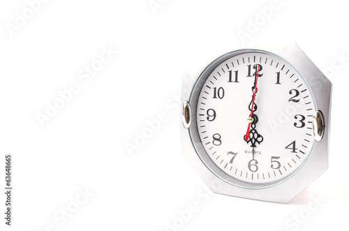 Clock isolated white background