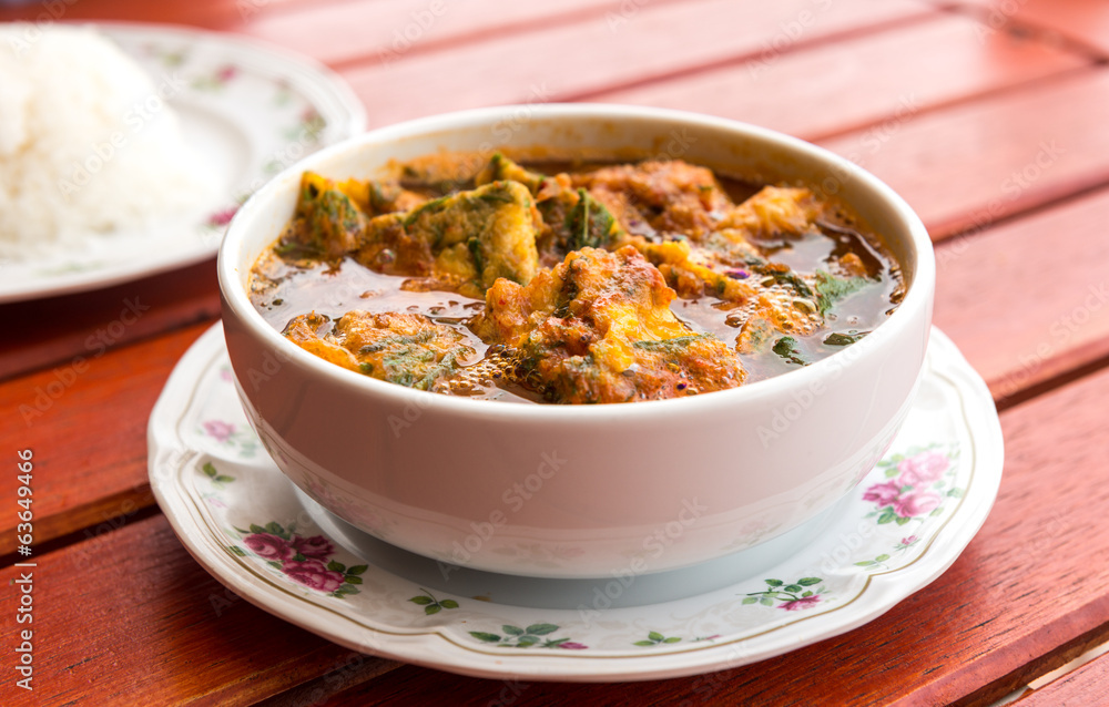 hot and sour curry with shrimps and Acacia Omelette hot and sour curry with shrimps and Acacia Omelette
