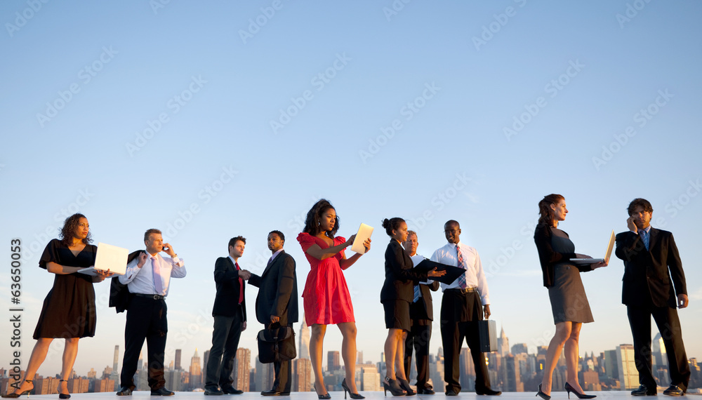 Obraz premium Outdoor Business Meeting in New York City