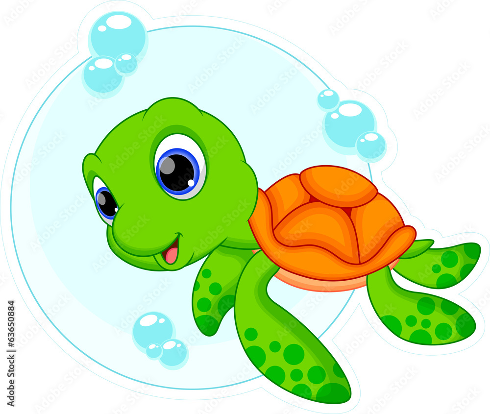 Naklejka premium Cute turtle cartoon