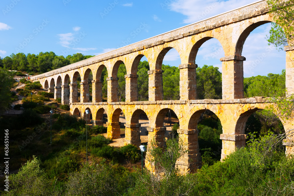 Antique roman aqueduct in Tarragona