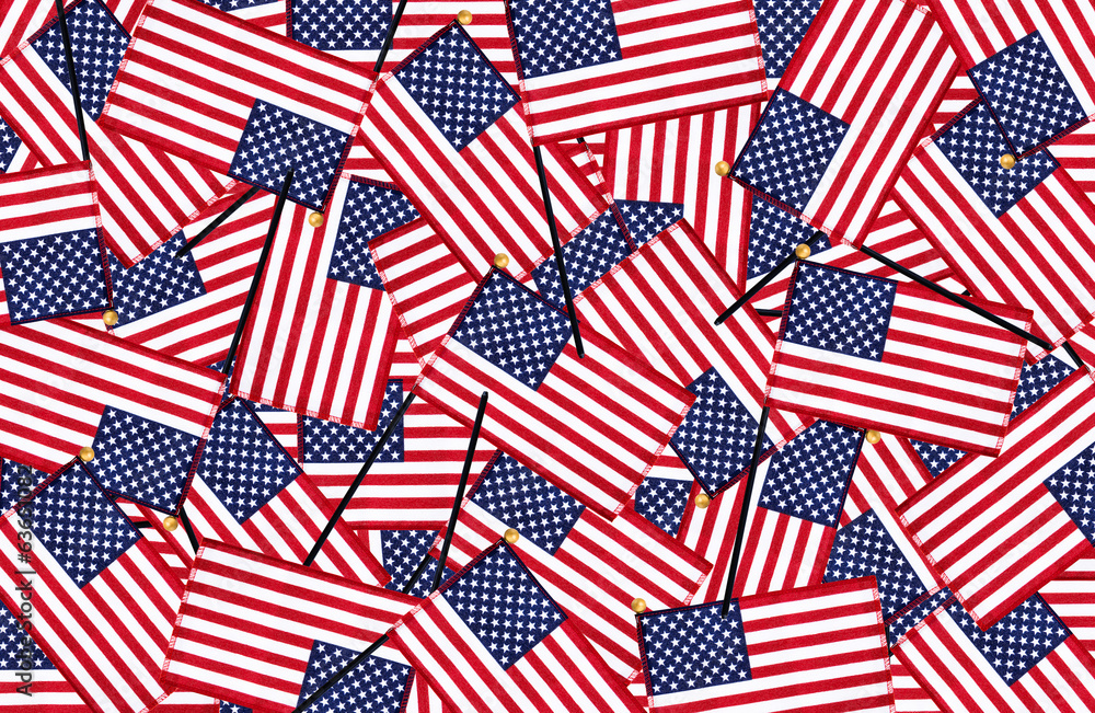 Miniature American flags background Miniature American flags background