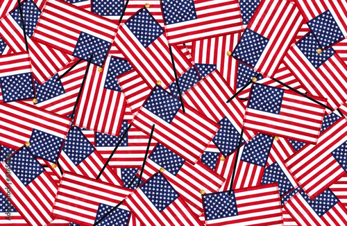 Miniature American flags background