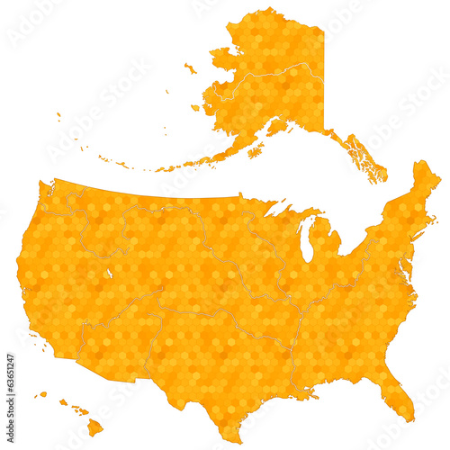 Honeycomb map of USA