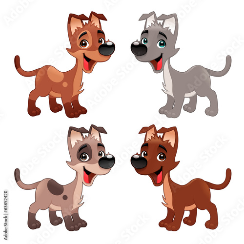 Set of funny dogs.