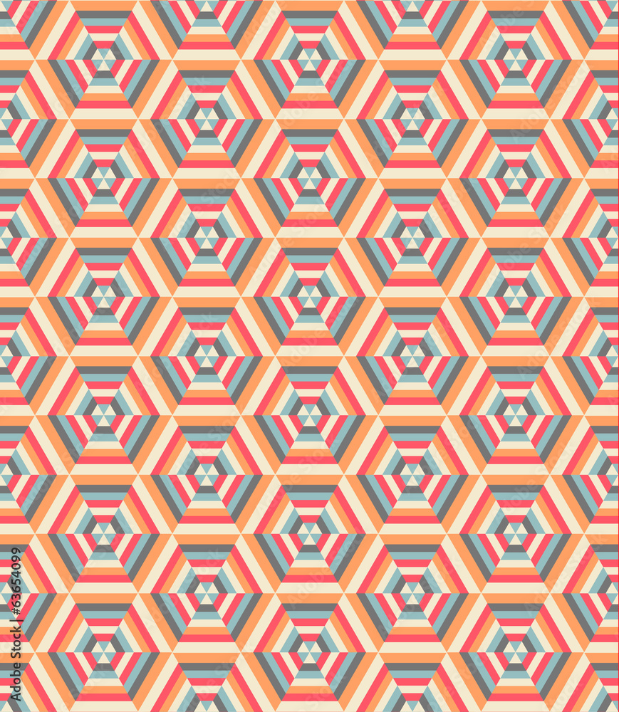 Retro geometric hexagon pattern Retro geometric hexagon pattern
