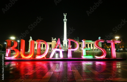 Photography colorful letters of Budapest