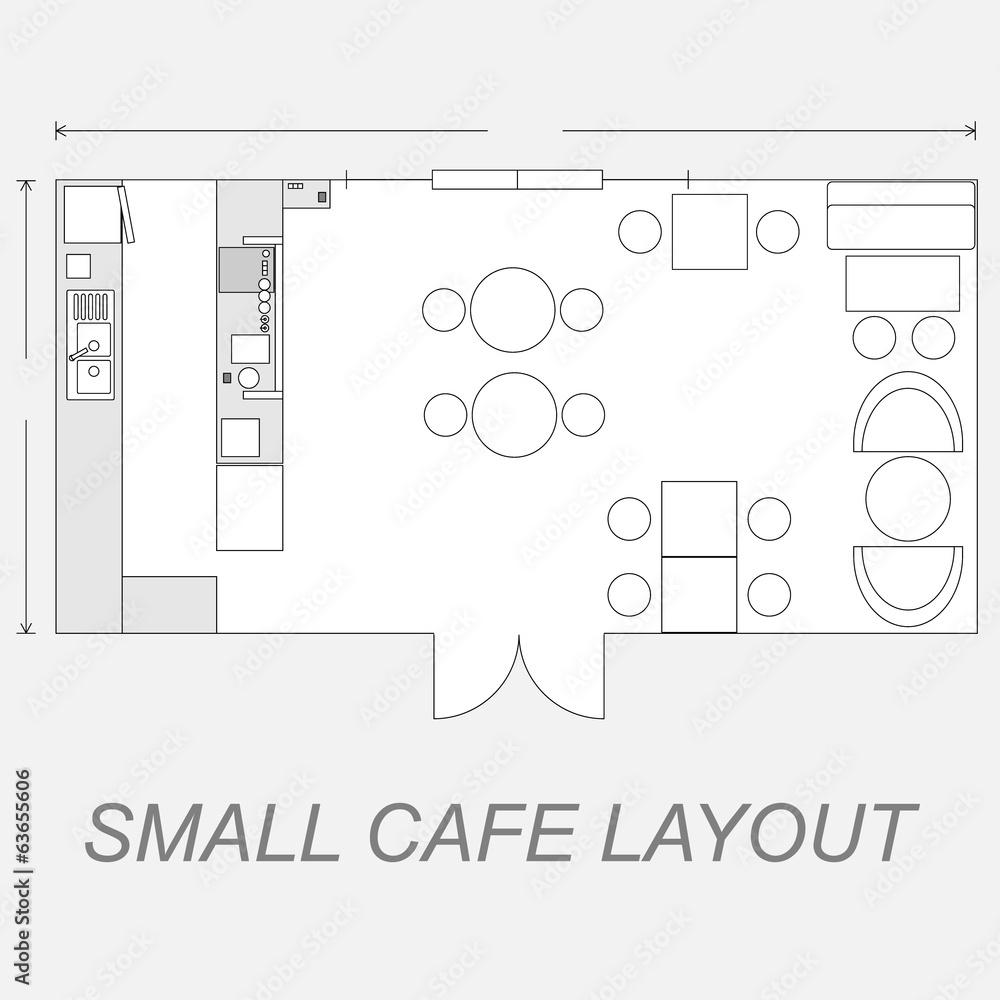 Small cafe layout stock vector adobe stock