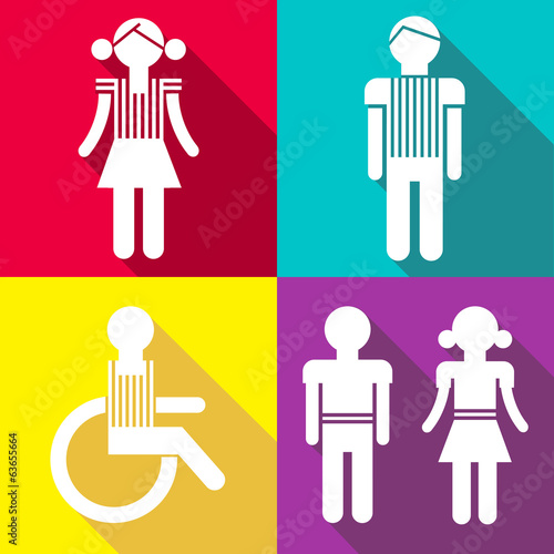 People Icons On Color Background