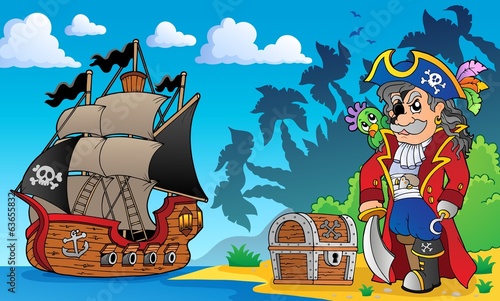 Pirate on coast theme 3