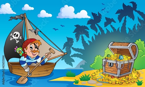Pirate theme with treasure chest 3