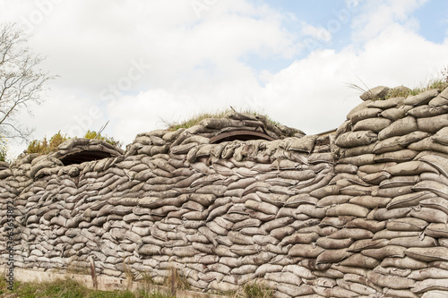 Bilde på lerret Trenches of death WW1 sandbag flanders fields Belgium