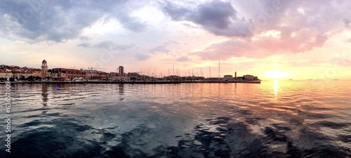 stunning sunset at the harbor