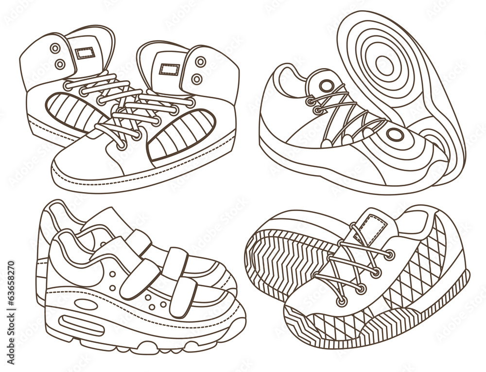 Naklejka premium set of sport shoes (vector illustration)