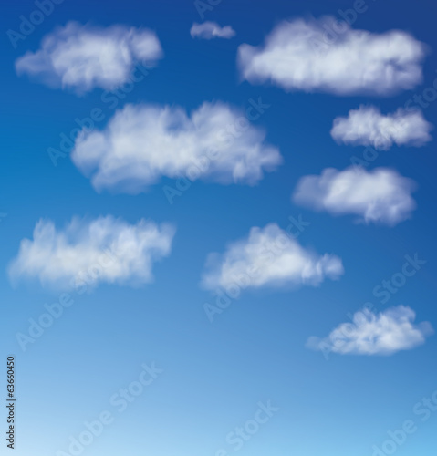 Clouds with blue sky. Vector illustration