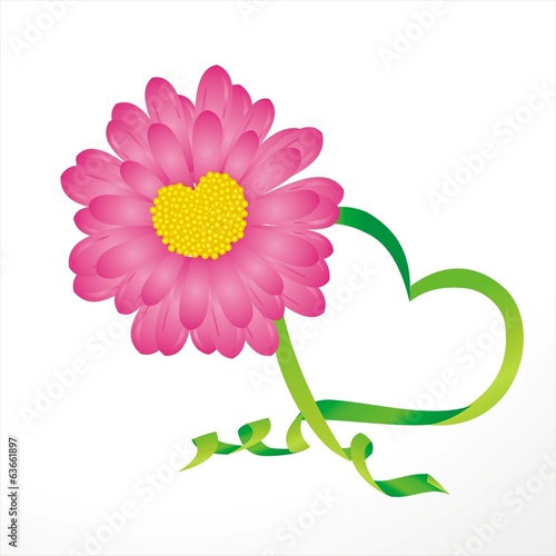 pinke Blume mit Herz