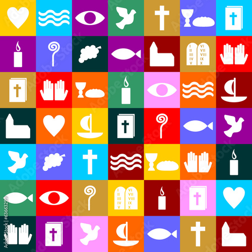 bunte christliche Symbole