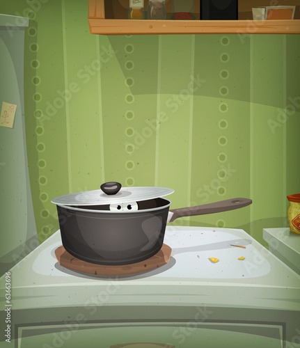 Kitchen Scene, Mouse Inside Stove