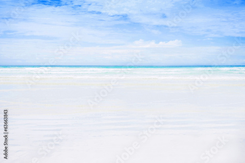 Empty white sand beach.