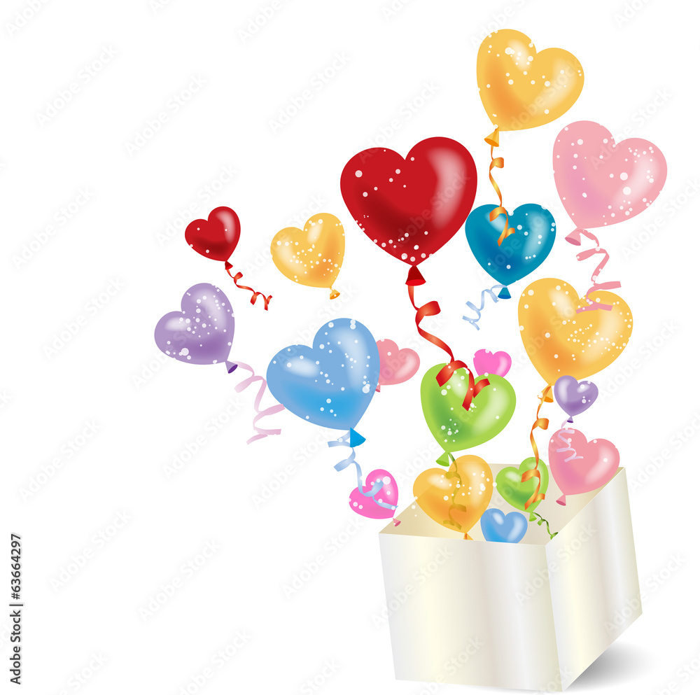 箱からハートの風船 Stock Vector Adobe Stock