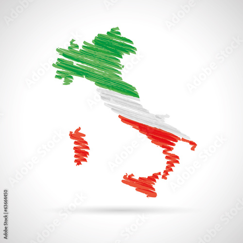 italy map watercolor vector