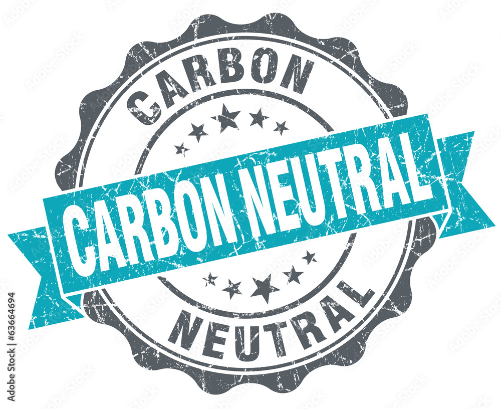 Obraz premium Carbon neutral turquoise grunge retro vintage isolated seal