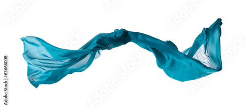 Abstract blue silk on white background