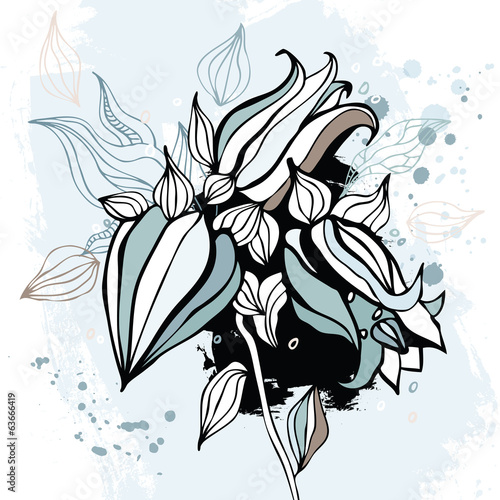 Bluebell flower. Watercolor background.